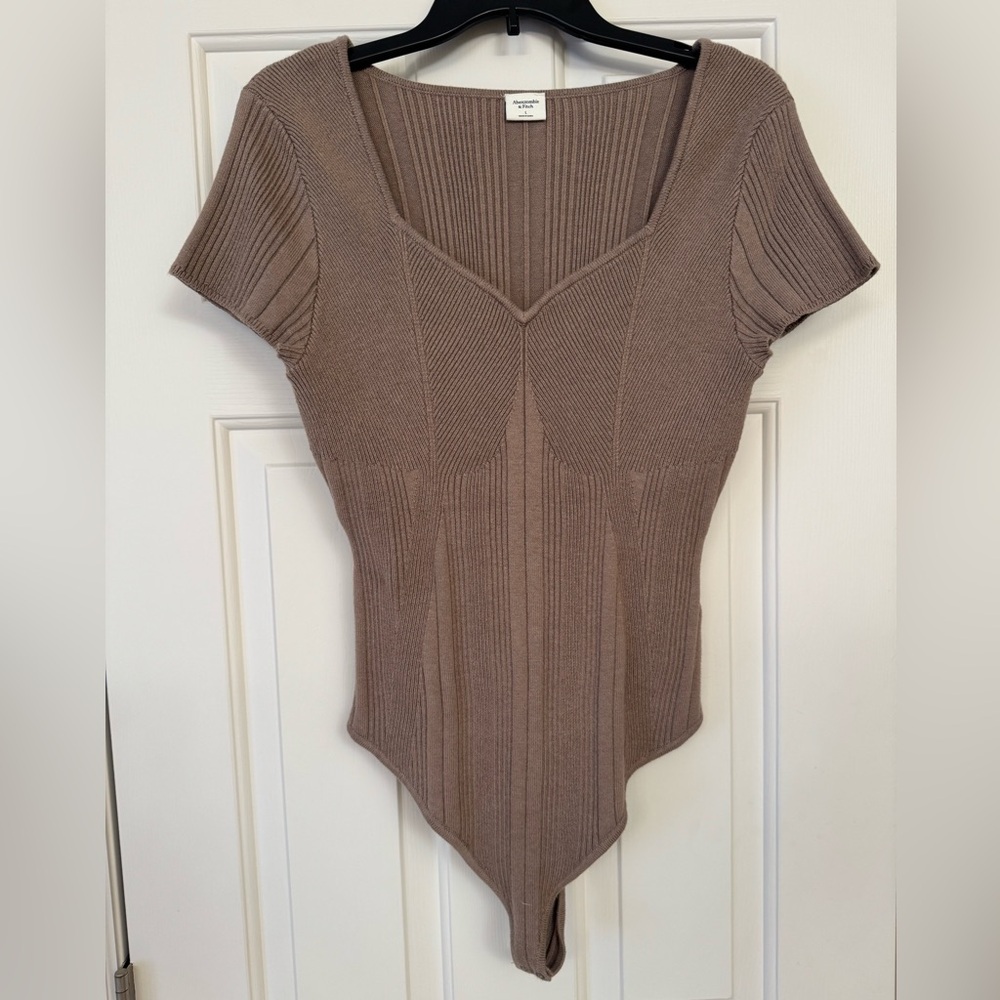 Abercrombie & Fitch Mocha Brown Ribbed Bodysuit